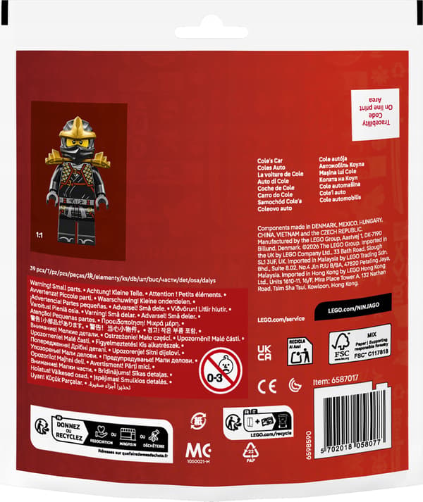 2x LEGO Ninjago Cole’s Ninja Car 30723
