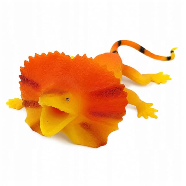 Rubber Collared Lizard Figurine – Stretchable and Realistic, 19 cm