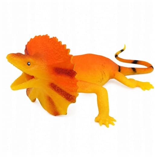 Rubber Collared Lizard Figurine – Stretchable and Realistic, 19 cm