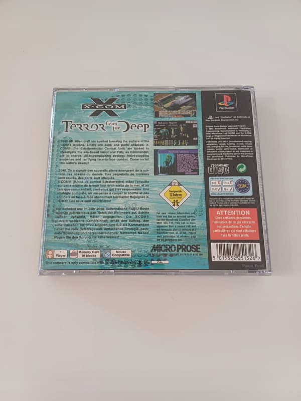 X-COM: TERROR FROM THE DEEP PlayStation (PSX) boxed copy