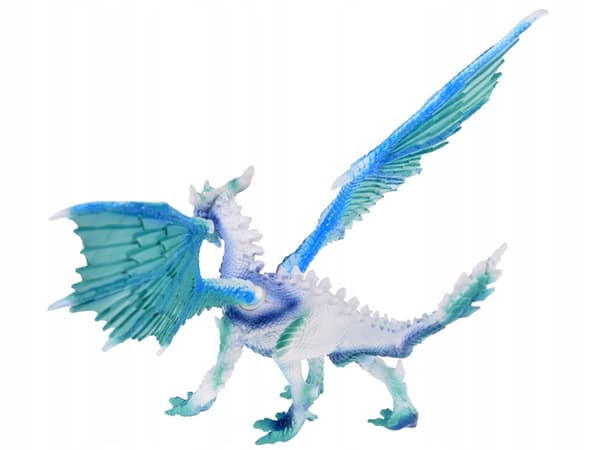 DRAGON FIGURINE WITH MOVABLE WINGS – BLUE AND WHITE