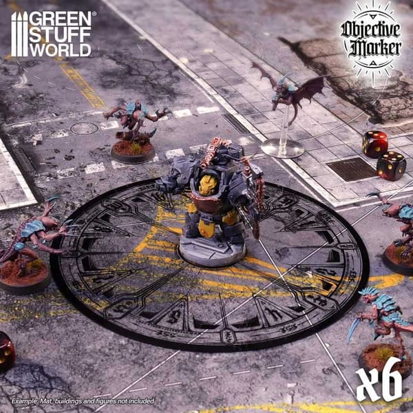GREEN STUFF WORLD WTC Objective Marker / 6x WTC Objective Marker