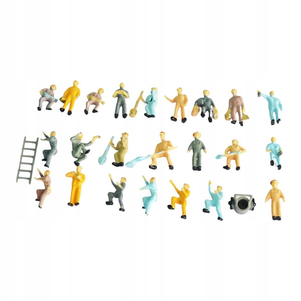 25x HO Scale 1/87 Mini Railroad Worker Figure Road