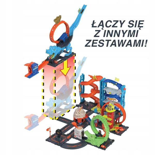 Hot Wheels City T-Rex Loop Track with 1:64 Scale Car