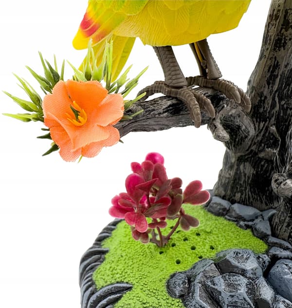 Singing parrot, interactive battery-operated parrot, interactive bird.