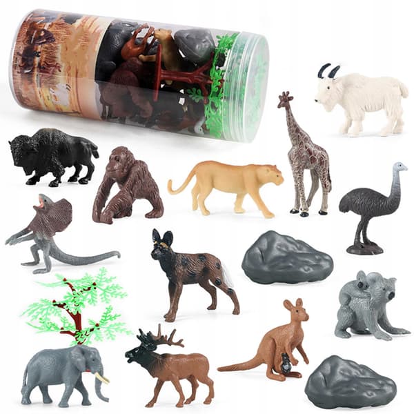 12x Animal Figurines – Small Statues – Children’s Shelf Decor