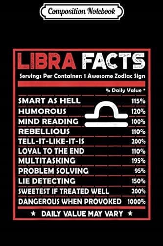 Composition Notebook: Libra Facts – Servings per Container – Zodiac Journal/N