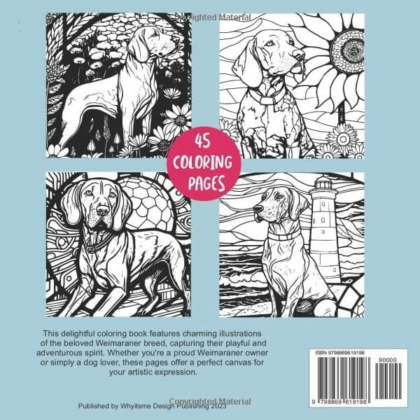Design, Whyitsme Weimaraner Adventures: Colouring Book