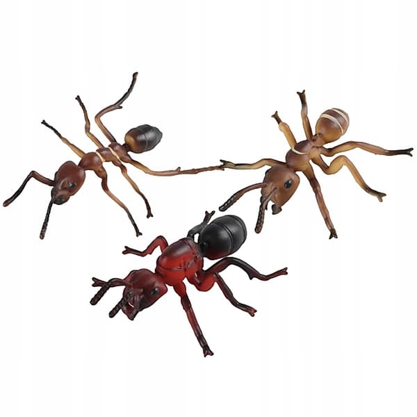 3 PLASTIC MINIATURE ANTS – DECORATIONS FOR THE TABLE AND GARDEN