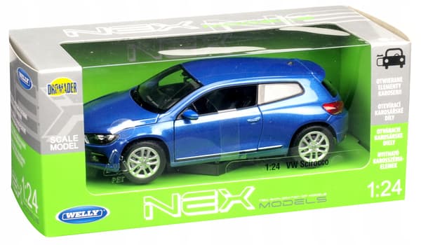 METAL WELLY MODEL CAR: VW VOLKSWAGEN SCIROCCO – LARGE MODEL, 1:24 SCALE