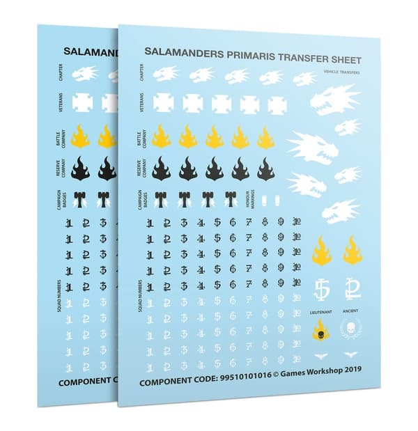 Warhammer 40k – Salamanders Primaris upgrades and decals