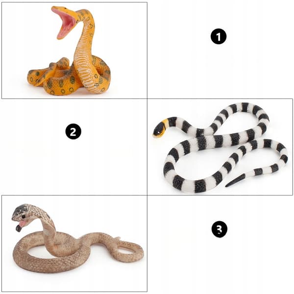 5 REALISTIC PVC SNAKE MODELS – CHILDREN’S TOY