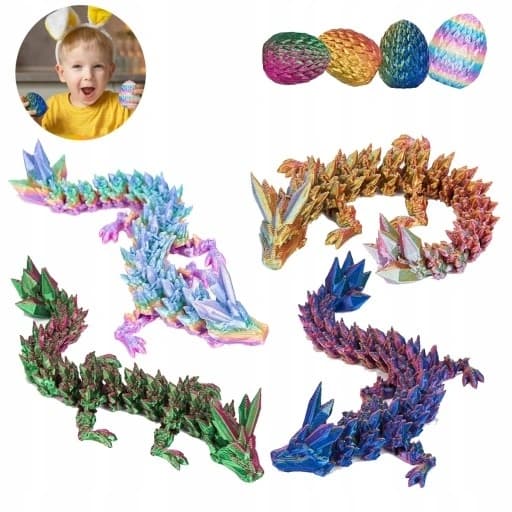Crystal Dragon 13cm articulated 3D figurine
