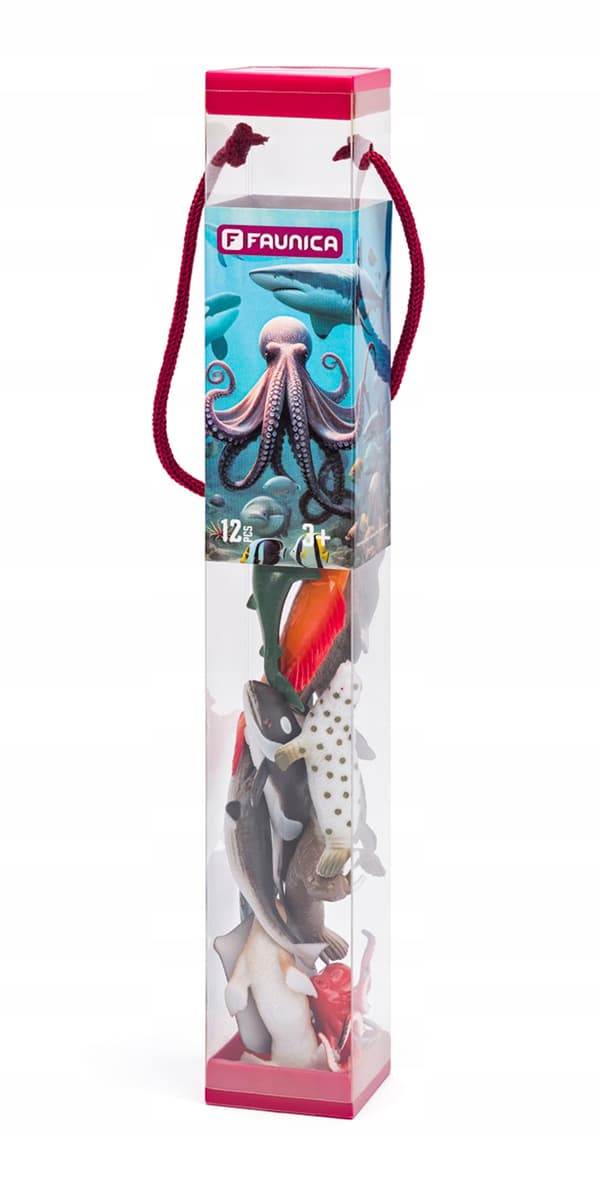 Animal figurines in a tube – Ocean