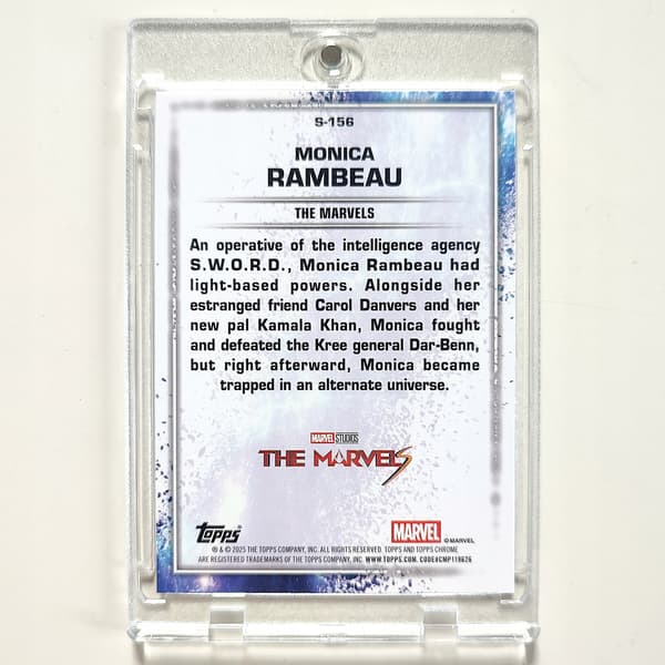 Topps Chrome card – Monica Rambeau – The Marvels – Snap Refractor /99