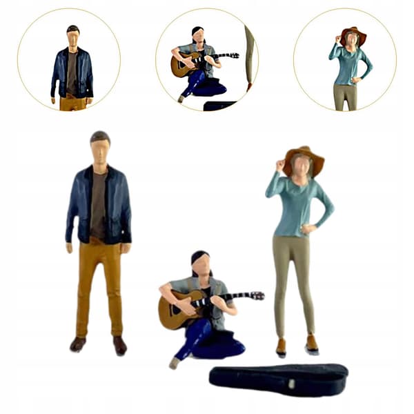 3x 1:64 Hand-painted figurines – Sand Collection table decorations in blue