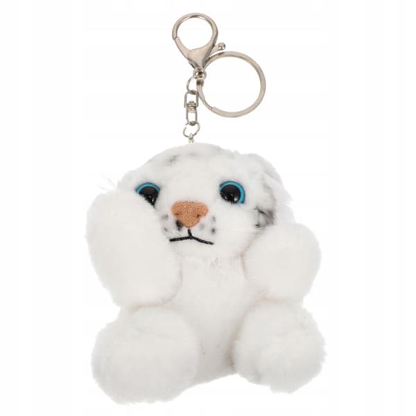 1 WHITE PLUSH TIGER HANGER FOR A HANDBAG OR BACKPACK