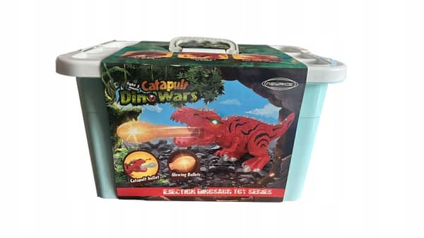 Catapult Dino Wars: an interactive dinosaur that fires projectiles