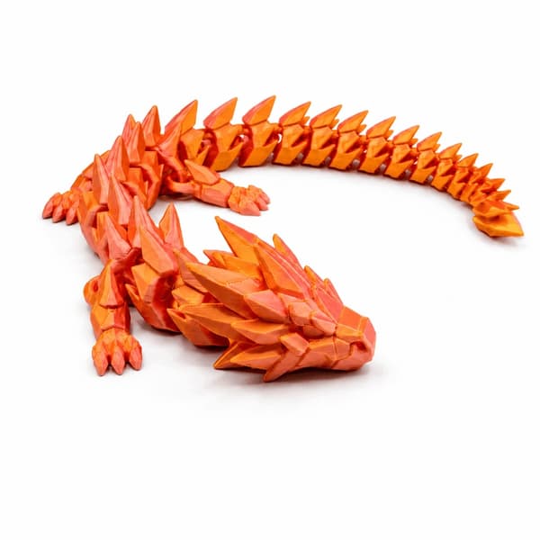 Small Flexi Dragon, Articulated 3D Dragon, 3D-printed, Gift, Colours
