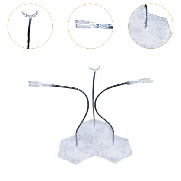 Action figure display stand with adjustable support arm – Organiser Home Decor Clear