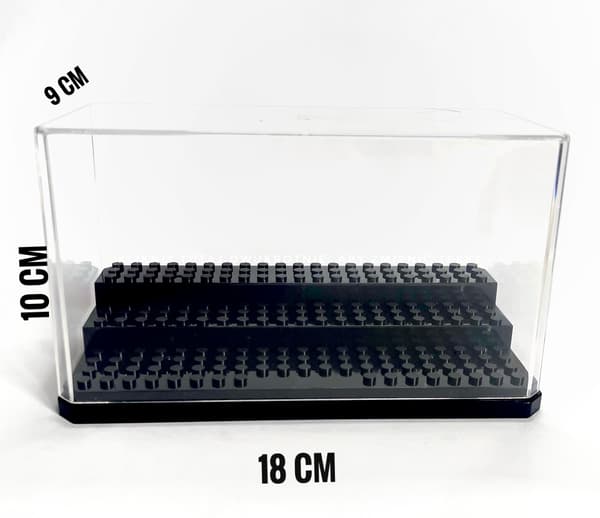 Black acrylic display case for LEGO minifigures