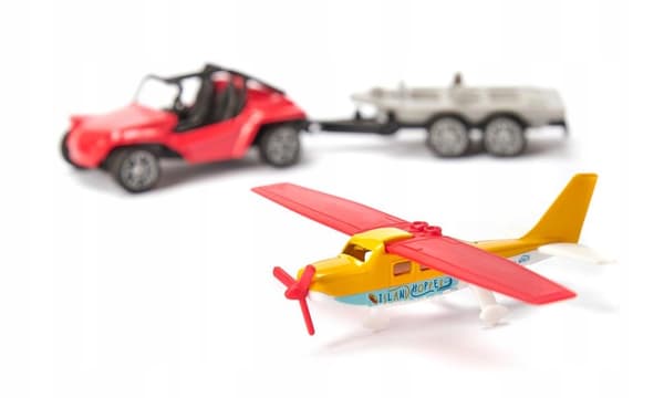 SIKU BUGGY CAR WITH TRAILER AND PLANE 1696