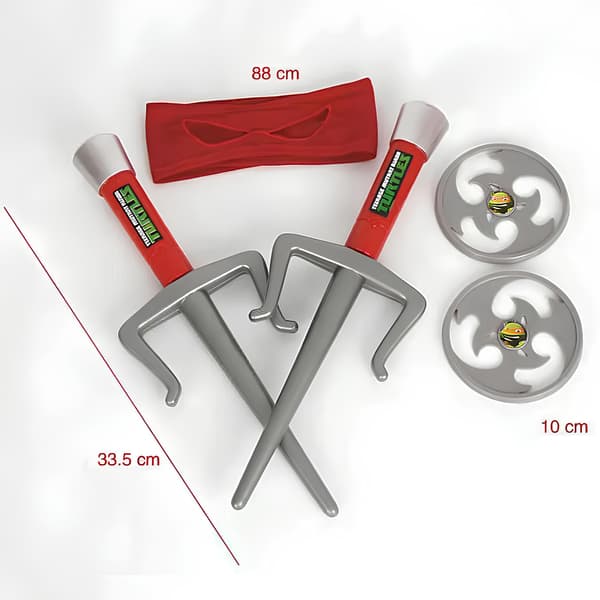 Raphael Ninja Turtles interactive set: trident, bandage, shuriken, shell