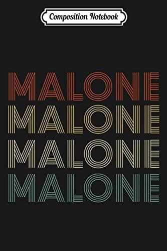 Composition Notebook: Malone Retro Vintage Style Personalised Premium Journal