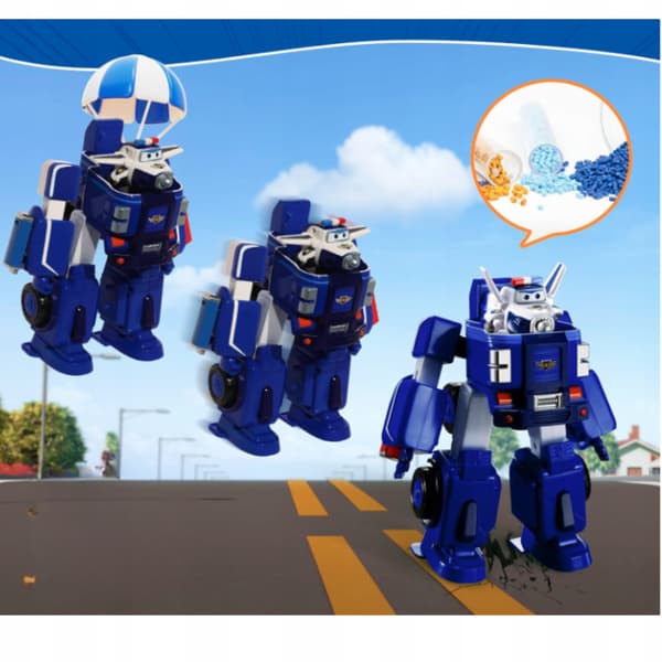 SUPER WINGS PAUL'S CRUISER TRANSFORMABLE ROBOT CAR + PAUL FIGURINE