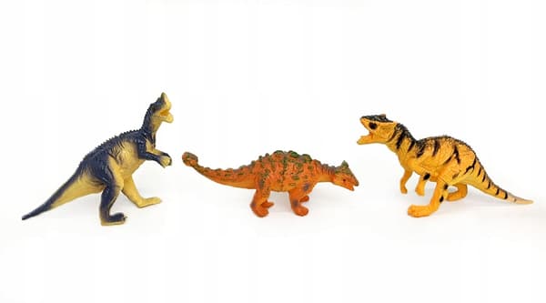 LARGE DINOSAURS Set: 12 x rubber DINOSAUR FIGURES