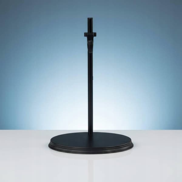 Action figure display stand with a stable base – adjustable, transparent, hexagonal