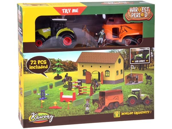 HORSE PEN SET WITH TRACTOR AND TRAILER