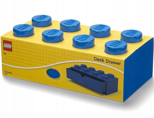 LEGO BLOCK STORAGE DRAWER, 8-COMPARTMENT, FOR DESK, BLUE