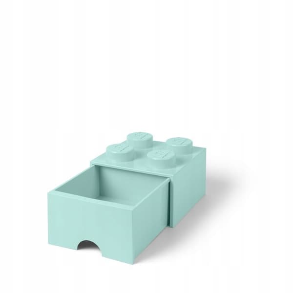 LEGO 4-compartment storage box with drawer, turquoise