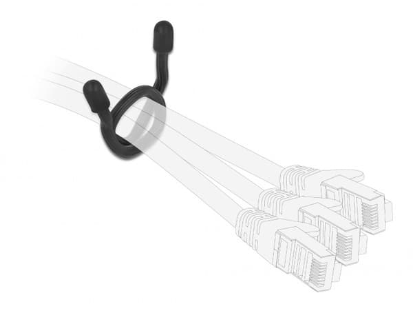 Elastic cable tie, 80 x 4 mm, white, 10 pcs. Delock 18970