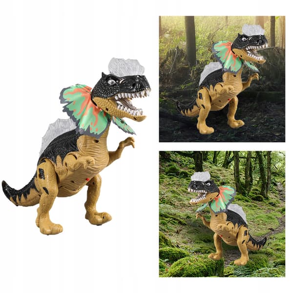 Electronic ABS walking dinosaur with walking motion Hand-eye coordination Brown