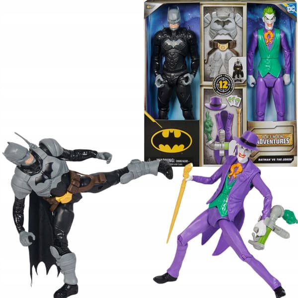 DC COMICS BATMAN VS THE JOKER FIGURES 2-IN-1 SET + ACCESSORIES 30CM