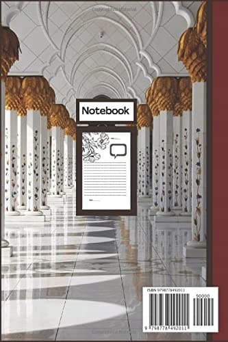 Durga Devi notebook cover featuring a temple with flowers and a massage box page: Creati