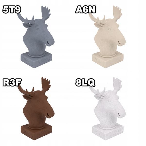 DECORATIVE FIGURINE: MOOSE BUST ON A BASE – MANY COLOURS AVAILABLE