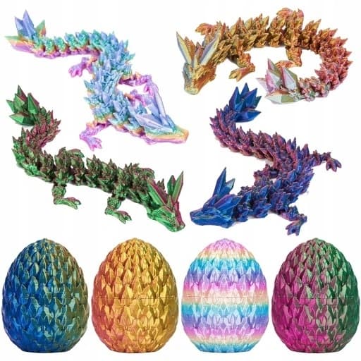 Crystal Dragon 13cm articulated 3D figurine