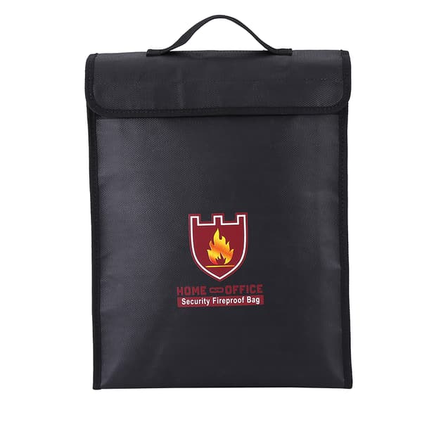 Double-sided fire-resistant bag for cash and documents, designed for a LiPo battery (38 *