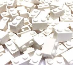 1x2 white Lego brick x 100 pieces 3004
