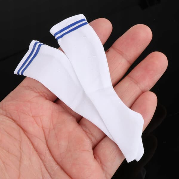 1/6 scale sock accessories – ‘Moda Stylowy Mini Stripe’ blue crew-neck top