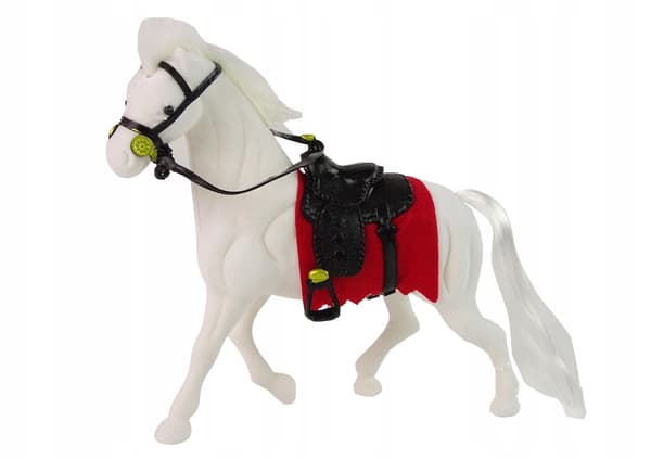 WHITE HORSE FIGURINE, SADDLE, FARM