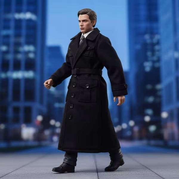 1/6 scale outerwear Coat Hip belt Black outerwear for dolls Coat