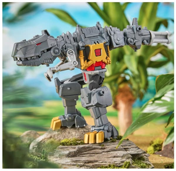 TRANSFORMERS CYBERWORLD GRIMLOCK CHOMP & BATTLE TRANSFORMING FIGURINE