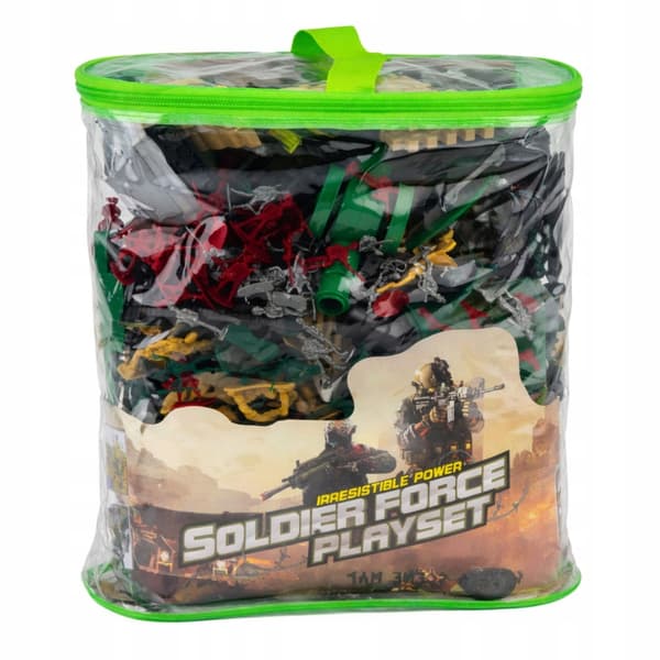 LARGE SET: MILITARY BASE AND SOLDIER FIGURINES