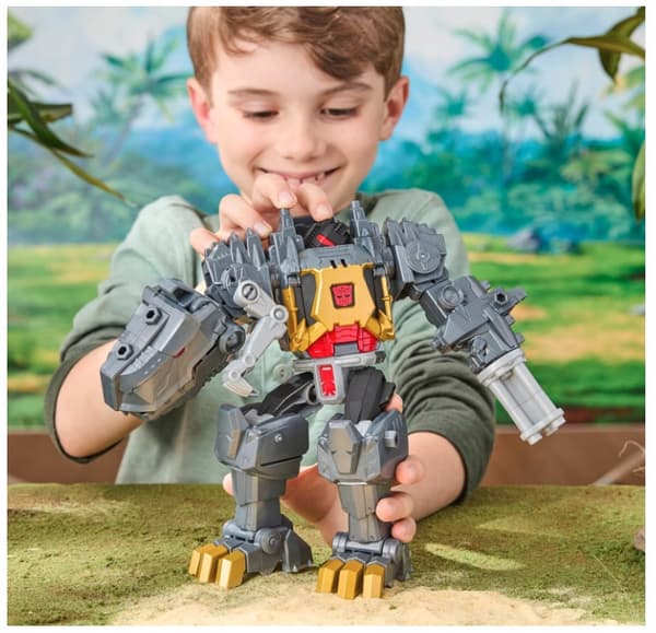 TRANSFORMERS CYBERWORLD GRIMLOCK CHOMP & BATTLE TRANSFORMING FIGURINE