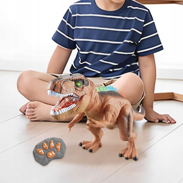 Dinosaur toy Remote-controlled walking dinosaur Electronic toy Creative brown