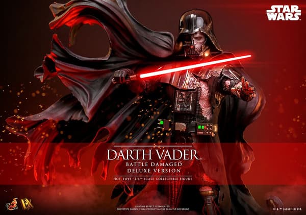 Darth Vader Battle-Damaged Star Wars Deluxe Version 1/6 Scale Figure, 35 cm